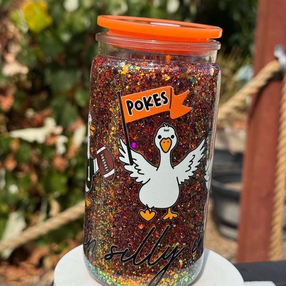 Gettin silly in stilly Go Poked Oklahoma state cowboys snow globe tumbler 16oz - Picture 3 of 4